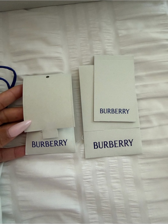 Burberry Black and Purple Fox Fur Sandal Box Label
